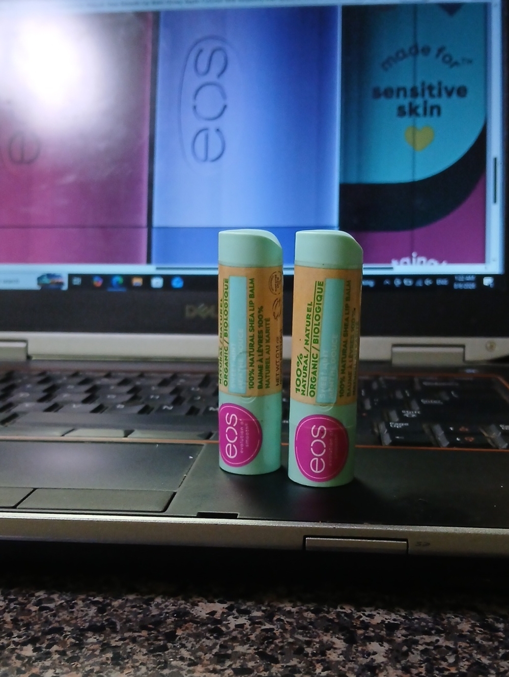 2 eos Mint Green Lip Balm Duo with Pink Logos
